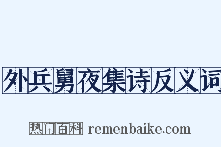 外兵舅夜集诗反义词是什么意思的图片
